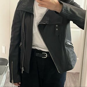 All Saints Leather Jacket UK 10 US 6 EU38